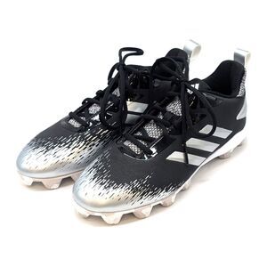 NWOT Adidas Afterburner V MD Mens Baseball Cleats Size 6.5 Black Silver White